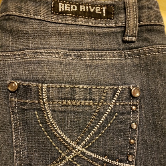Red Rivet Jeans - Picture 3 of 4